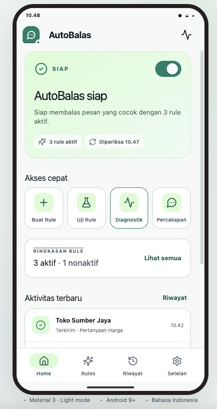 AutoReply home screen preview